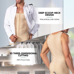 Faja Moldeadora de Cuerpo Completo para <span class=keywords><strong>Hombre</strong></span>, con Abertura en la Entrepierna, Levantamiento de Glúteos, Compresión Abdominal, Fajas Colombianas, Postquirúrgica, Tallas Grandes - Product Image 3