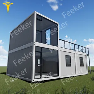 Nhà Thép Gói Phẳng Vận Chuyển Đúc Sẵn Sandwich Panel Pre Fab Container Gấp Di Động Nhà Để Xe