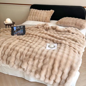 Tuscan Bubble Fleece-Decke, verdickt, warm, mehrfarbig, <span class=keywords><strong>Lascher</strong></span>, doppelseitig, Polyester, anpassbar, europäisch-amerikanischer Stil - Product Image 1