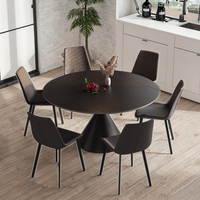 Table à manger rectangulaire extensible pliable à double usage en ardoise de style italien, noire, rotative et télescopique, luxe léger, convient aux petits espaces