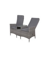 Meubles de jardin Joyeleisure Cadre en aluminium Chaise inclinable en osier Ensemble de balcon Meubles d'extérieur