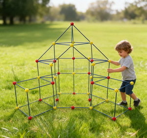 Jouet éducatif DIY 228 pièces, tente de jeu, jouets interactifs parent-enfant, kit de construction de fort, jouet STEM - Product Image 6