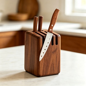 Wood Handle Ambidextrous Multi-Functional Kitchen Knife <b>Brushed</b> Finish 125mm Stainless Steel Blade. Fruit <b>Vegetable</b> Cutter. - Product Image 1