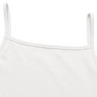 Débardeur court vintage personnalisé 92% Coton 8% Spandex Blanc Coupe ajustée Bretelles spaghetti Sans manches Uni pour la vente en gros aux femmes