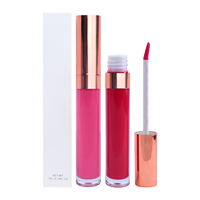 Créez votre propre logo personnalisé, rouge à lèvres de luxe à étiquette privée, tube doré brillant, gloss à lèvres longue tenue, taille échantillon, végan, sans cruauté