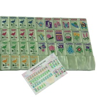 Ensemble de Mahjong américain de luxe Designer Garden Glow sur mesure, avec des perles matcha, des tuiles en acrylique pour collectionneurs