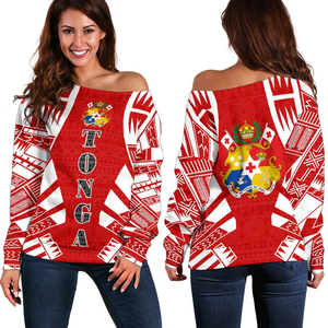 Tonga femmes Vintage <span class=keywords><strong>Floral</strong></span> polynésien <span class=keywords><strong>tatouage</strong></span> courbe hors épaule pull luxe décontracté imprimé pour printemps/été respirant - Product Image 2