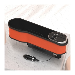 Quà Tặng xe khoảng cách lưu trữ 4 trong 1 hiển thị kỹ thuật số 15W sạc không dây, thiết kế mới 3A xe chỗ ngồi khoảng cách lưu trữ hộp sạc với cáp <span class=keywords><strong>USB</strong></span> - Product Image 1