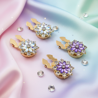 Kancing Logam Tembaga Ramah Lingkungan Jinyi, Berhiaskan Batu Rhinestone Bentuk Jamur, Logo Kustom, Merek Mewah, Kancing Kemeja Wanita Elegan
