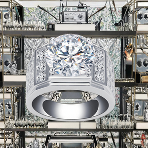 Anillo de Eternidad de Oro IGI con Diamantes Cultivados en Laboratorio, Corte Redondo de 6 Quilates, Personalizado, para Compromiso, Fiesta, Boda, Anillo de Hombre - Product Image 2