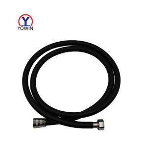 Usine de source Vente en gros Tuyau de <span class=keywords><strong>douche</strong></span> en PVC de haute qualité Tuyau <span class=keywords><strong>flexible</strong></span> <span class=keywords><strong>noir</strong></span> mat pour salle de bain avec écrou en laiton - Product Image 1