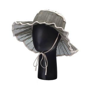 Fashion Trendy Women Summer Autumn New Large Brim Packable Sun <b>Hat</b> Foldable Easy Carry Casual Pleated Strap Luxury Beach <b>Hat</b> - Product Image 3