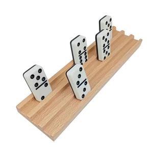 Supports Domino de 25.5cm Supports de plateaux en <span class=keywords><strong>bois</strong></span> de hêtre Domino de qualité supérieure pour pied de poulet Train mexicain et jeux Domino Letter Pine Batten - Product Image 4