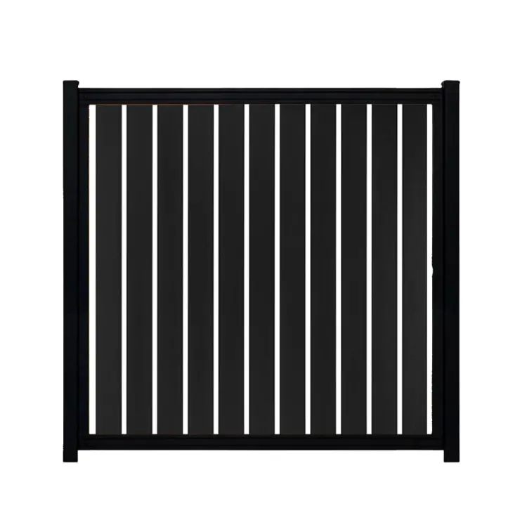 Panel pagar kayu murah berkelanjutan gergaji Panel vertikal Diy tahan air ramah lingkungan Panel pagar aluminium Horizontal