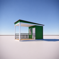 Poste de Garde Préfabriqué Portable Modulaire avec Veranda Couverte pour Entrée de Chantier