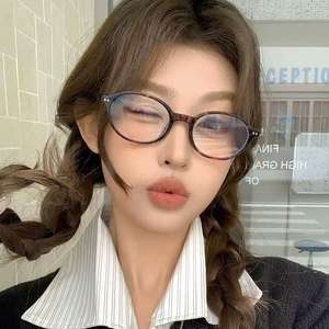 2025 Retro Oval Blue Light <strong>Glasses</strong> for Men Women <strong>Korean</strong> Style Plain Frame for Women's Eyeglasses Frame Women - Product Image 4