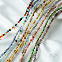 Perles en vrac de 3 mm en Agate Naturelle, Jade, Turquoise, Tourmaline pour la fabrication de bijoux, bracelets et colliers faits main - Fournitures de bijouterie Jinhua
