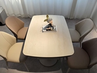 Ensemble table et chaises de salle à manger extensible - Plateau en pierre frittée - Gain de place - 10 personnes - Appartement moderne de luxe - Pieds en métal - Meubles de salle à manger