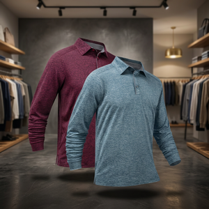 Wholesale Men's Casual Loose Solid Color for Shirt <b>Long</b>-<b>Sleeved</b> <b>Mesh</b> Cloth <b>Tops</b> Polyester Quick Dry Eco-friendly - Product Image 4