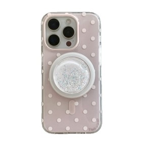 Funda Magnética Simple con Diseño de Puntos y Efecto Quicksand para iPhone 17 Pro Max 16 15 14, Doble Capa, Linda y Protectora para Mujeres - Product Image 5