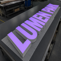 Letras de Canal LED Iluminadas Frontalmente en 3D Personalizadas para Bares y Discotecas, Letras Grandes de Aleación de Aluminio sin Marco para Decoración de Tiendas