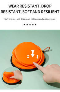Ciotola pieghevole personalizzata in Silicone 2-in-1 per animali domestici da esterno con cibo per cani e cibo per cani e acqua - Product Image 5