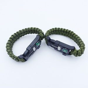 Porte-clés multifonctionnel de survie pour le camping en plein air, articles tactiques, boucle à dégagement latéral en plastique, boussole, porte-clés en corde de nylon - Product Image 4