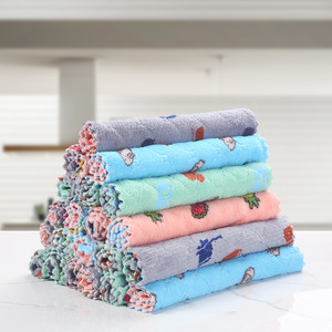 Blitz Printed Thickened Dishcloth Coral Fleece Absorbent Kitchen Cleaning Pad 30x30cm Multi Color Pattern - Product Image 4