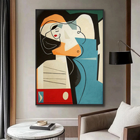 Peintures murales abstraites géométriques modernes cubistes de femmes, sur toile acrylique, faites à la main, pour la décoration du salon