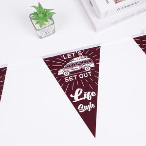 Флаги-гирлянды с тропическим принтом, водонепроницаемые, прямоугольные, на нейлоновой нити, персонализированные, для пляжных вечеринок, напрямую от производителя - Product Image 3