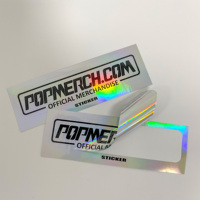 Autocollant personnalisé blanc imperméable en PVC vinyle transparent avec paillettes, autocollants d'anime holographiques