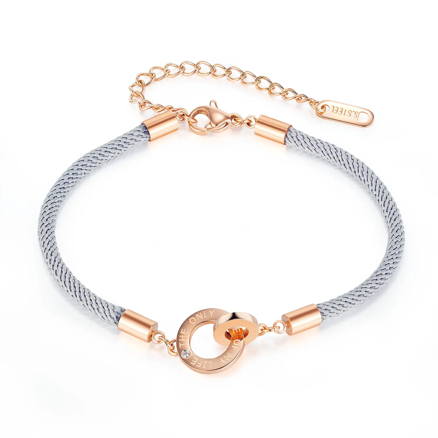 Bijoux de déclaration personnalisés plaqué or 18k, Bracelet de corde tressée colorée réglable pour hommes et femmes