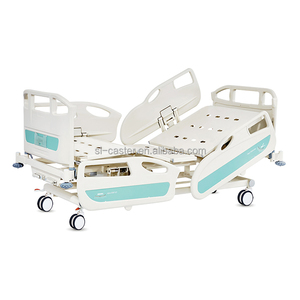 Cama de <span class=keywords><strong>hospital</strong></span> manual para el cuidado del hogar con diseño de bloqueo seguro, colchón de cuatro ruedas y úlceras para la recuperación del paciente, cama médica - Product Image 6