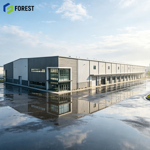 Bâtiment d'entrepôt commercial modulaire en acier à ossature métallique, résistant aux séismes, préfabriqué, pour usage intensif, type dépôt - Product Image 1