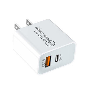 Universal EU US QC3.0 2 puertos USB tipo C PD completo 20W cargador de pared de viaje para teléfono móvil carga rápida - Product Image 1