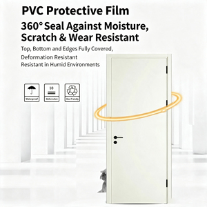 Costo de Puerta Interior con Revestimiento de PVC Resistente a la Humedad  Puerta de Estilo Flush Eficaz para <span class=keywords><strong>Apartamentos</strong></span> en Tailandia e Indonesia - Product Image 3