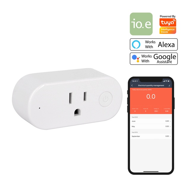 Tuya Plug Smart WiFi US Standard Mini Socket 15A 100-240V Power Meter Voice Control