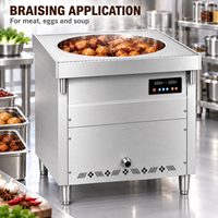 Marmite de cuisson électrique professionnelle robuste en acier inoxydable avec contrôle numérique et sortie de vidange