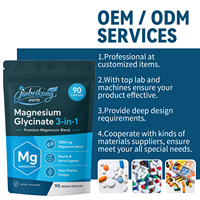 Capsules de magnésium OEM privées, glycinate de magnésium, complexe de magnésium 3-en-1, complément alimentaire, 90 capsules