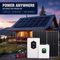 Perangkat Sistem Tenaga Surya Lengkap Off Grid 5.12kWh Baterai LiFePO4 Inverter Hybrid Panel Surya PV Combiner Tool Kit untuk Sistem Tenaga Rumah Tangga
