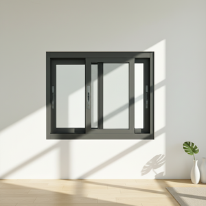 Fenêtres coulissantes horizontales modernes en alliage d'aluminium, finition bicolore, double vitrage, isolation thermique, coupe-vent, rails faciles à nettoyer - Product Image 3