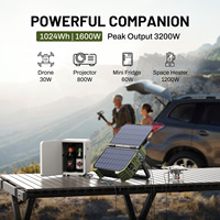 Générateur solaire portable Dawnice 1600W, station d'alimentation 1024Wh, batterie LiFePO4 25.6V, certifié UL CE FCC PSE, avec sortie onde sinusoïdale pure