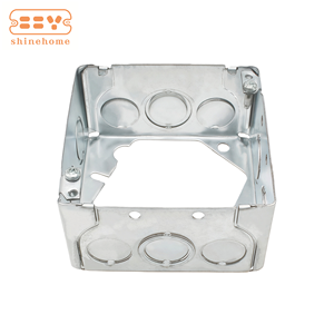 Caixa de Junção Metálica Quadrada de 4 polegadas, Caixa de Extensão de Aço de 2-1/8 polegadas de Profundidade com Saídas de 1/2, 3/4 e 1 polegada - Product Image 1