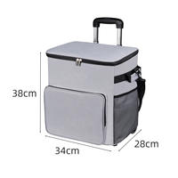 Glacière isotherme en tissu Oxford personnalisable avec logo et poignée télescopique - Chariot isotherme grande capacité en gros