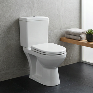 สุขภัณฑ์ชักโครกแบบอเมริกันทรงกลมเซรามิกสองชิ้น ระบบชำระล้างแบบ Washdown พร้อมถังเก็บน้ำแบบ Dual Flush ลดราคาพิเศษ - Product Image 5