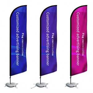 Bandera de plumas de doble cara para actividades al aire libre, bandera publicitaria resistente al viento 4S con mástil, bandera de cuchillo colorida para uso en tiendas y carreteras - Product Image 1