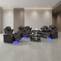 Canapé inclinable électrique en cuir avec porte-gobelets USB, blanc, meubles de salon