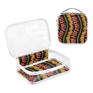 2PCS Puakenikeni <b>Lei</b> Flower Custom Travel Storage Carry Pouch Clear Makeup Bag Pvc Transparent Waterproof Cosmetics Bag - Product Image 3