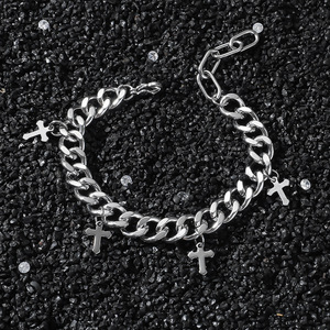 Nouveau Bracelet Homme Style Hiphop avec Pendentif Croix Géométrique au Design Simple, en Alliage Plaqué Or et Argent, Bijoux en Gros - Product Image 1