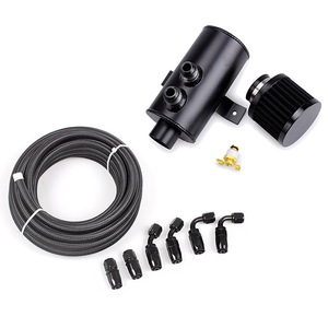 Réservoir d'huile de ventilation avec tuyau tressé AN10 et kit de connecteurs pour amélioration de la performance du moteur, 3M noir - Product Image 1